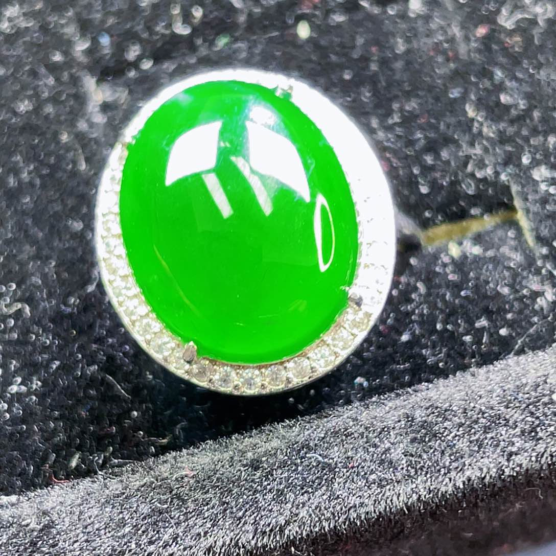 翡翠颈饰银S925镶嵌50，