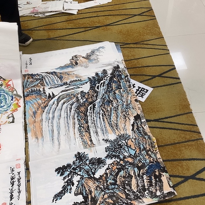 继***调国画放漏作品手绘画芯