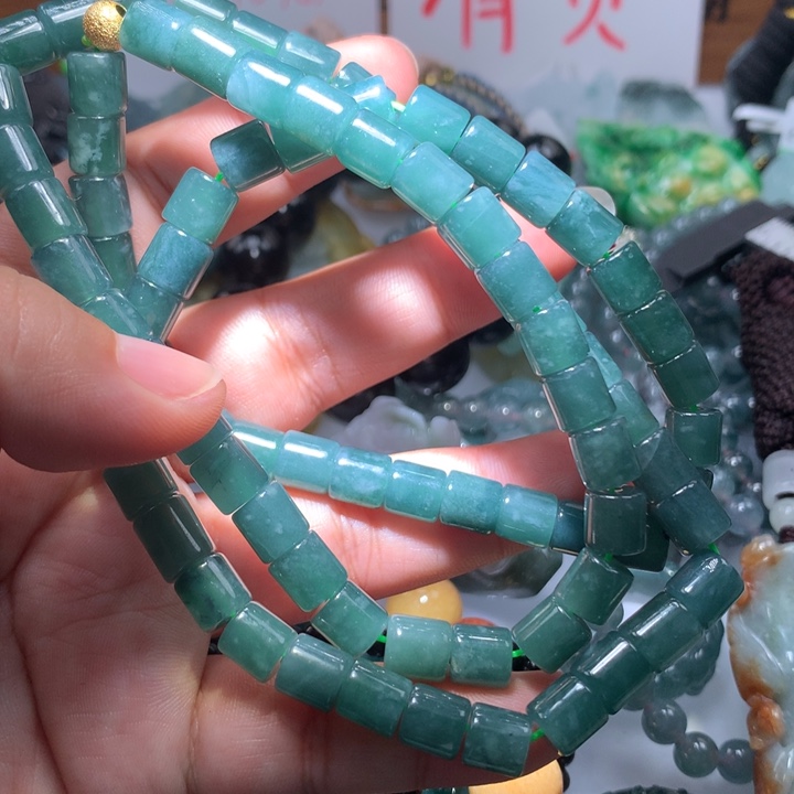 翡翠颈饰未镶嵌保真天然A货翡翠