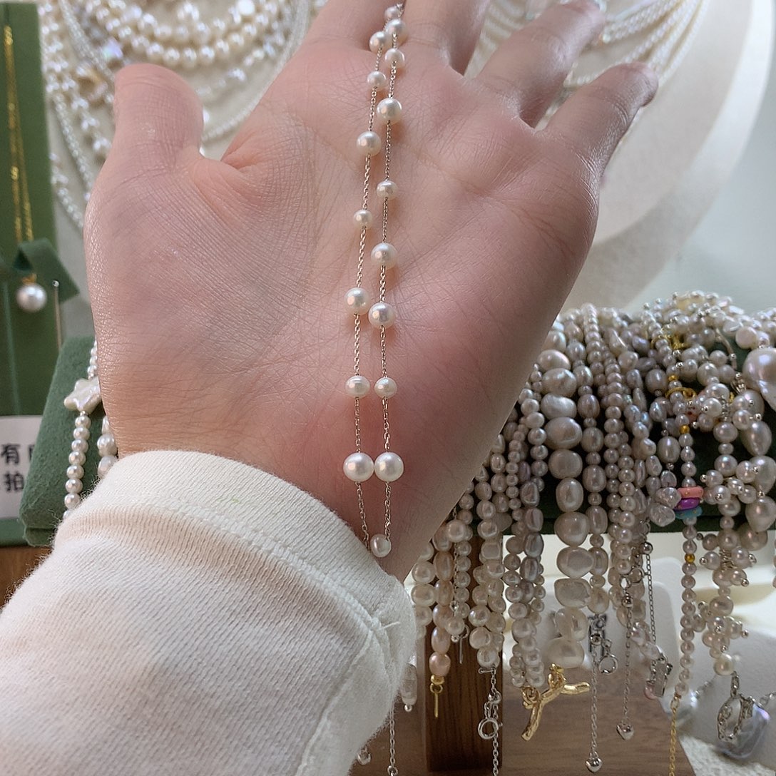 赛***熙颈饰淡水珍珠银S925镶嵌