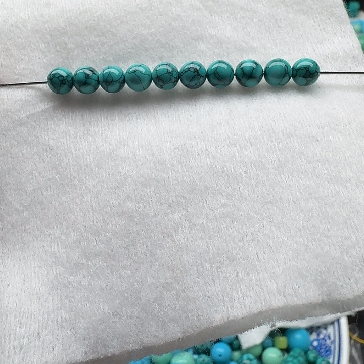 尺寸：6➕绿水草纹圆珠（10颗）