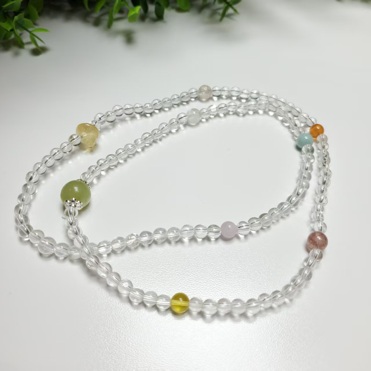 N294【赵小姐】时尚白水晶多宝手链