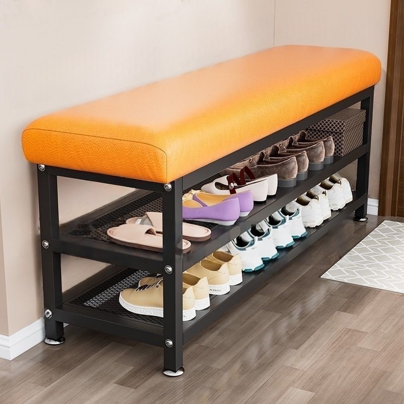 碳钢换鞋凳门口家用穿鞋凳子可坐可收纳储物入户鞋柜坐凳一体进门