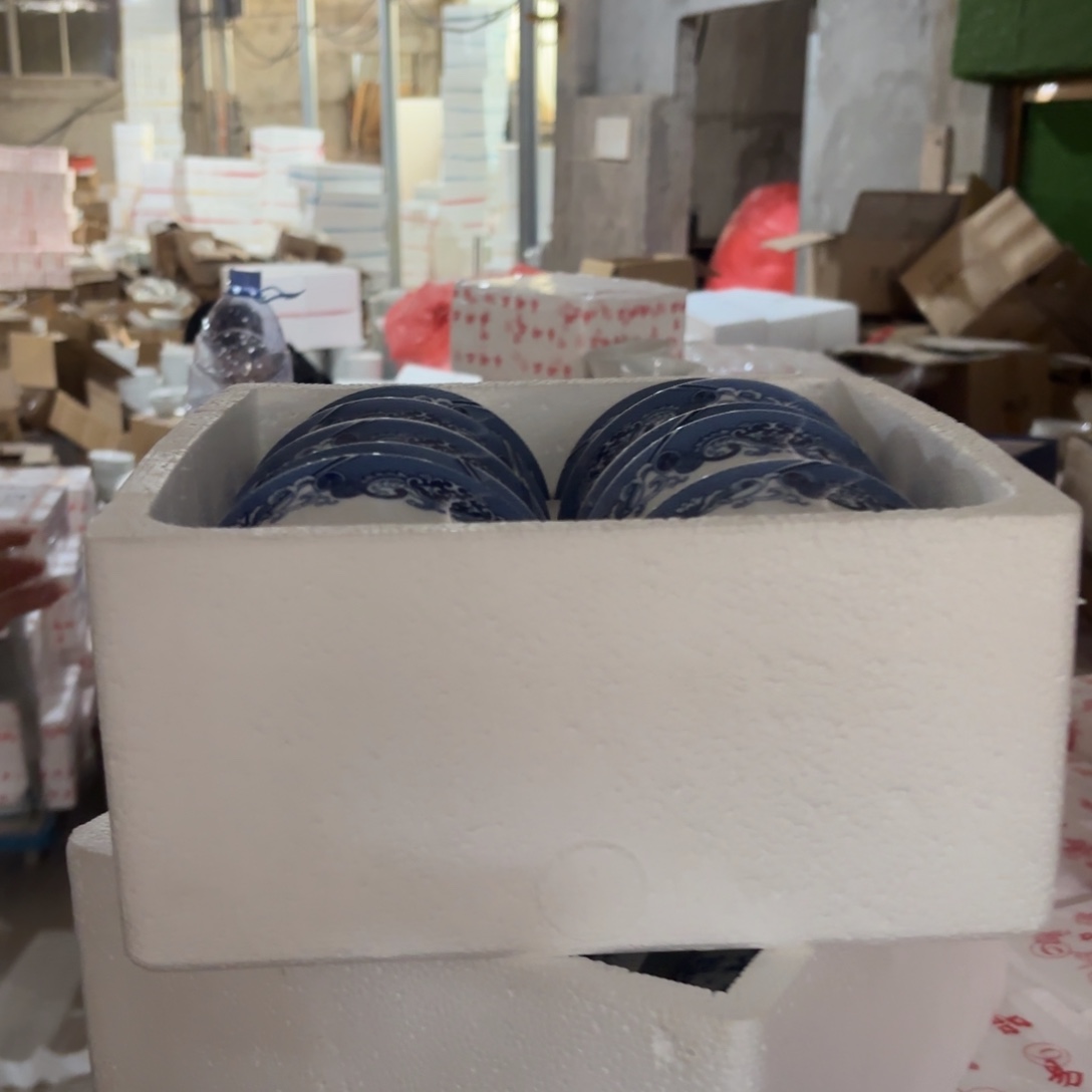 陶瓷10只青花园林套盒米饭碗1盒