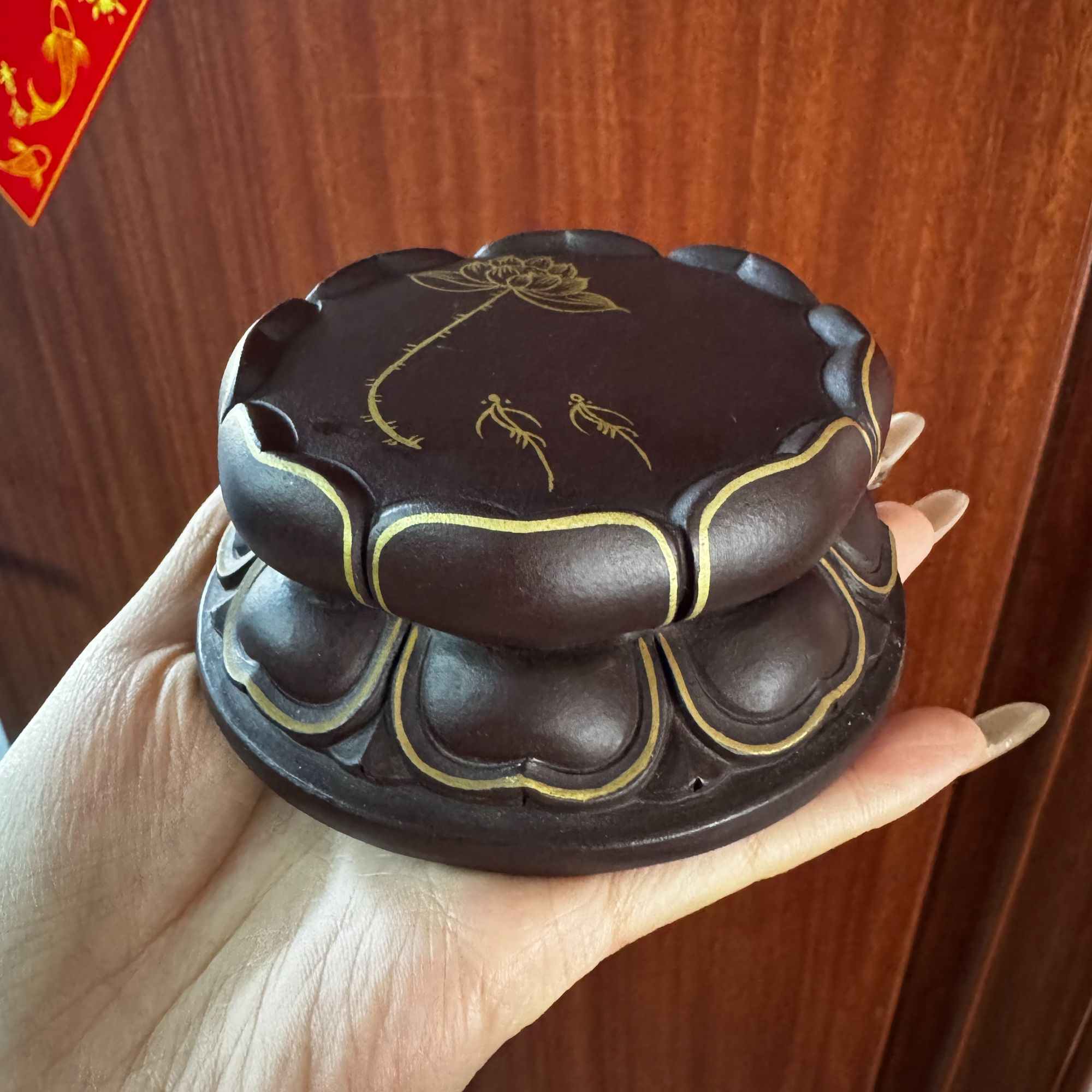 预售连年有余 创意描金底座壶承