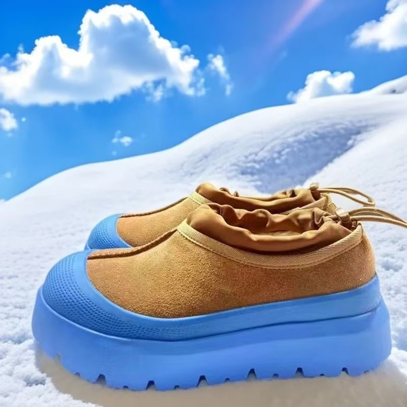 低帮男女同款，外牛皮内羊皮毛一体雪地靴洲