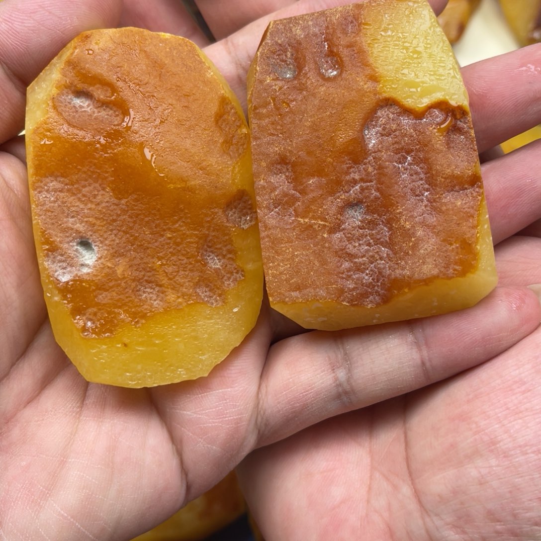 水***橙定制蜜蜡未镶嵌原石