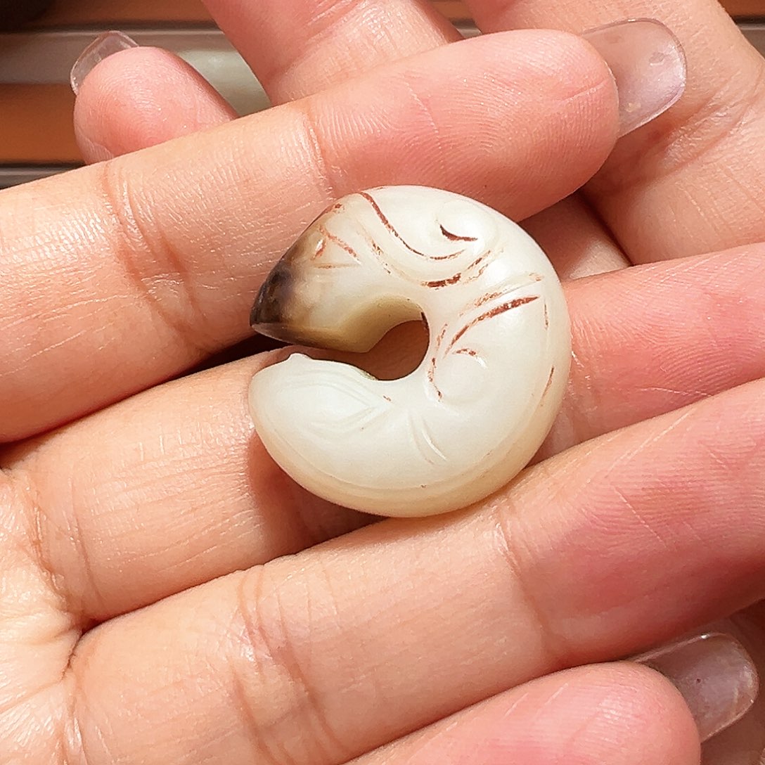 放***翁和田玉未镶嵌挂件