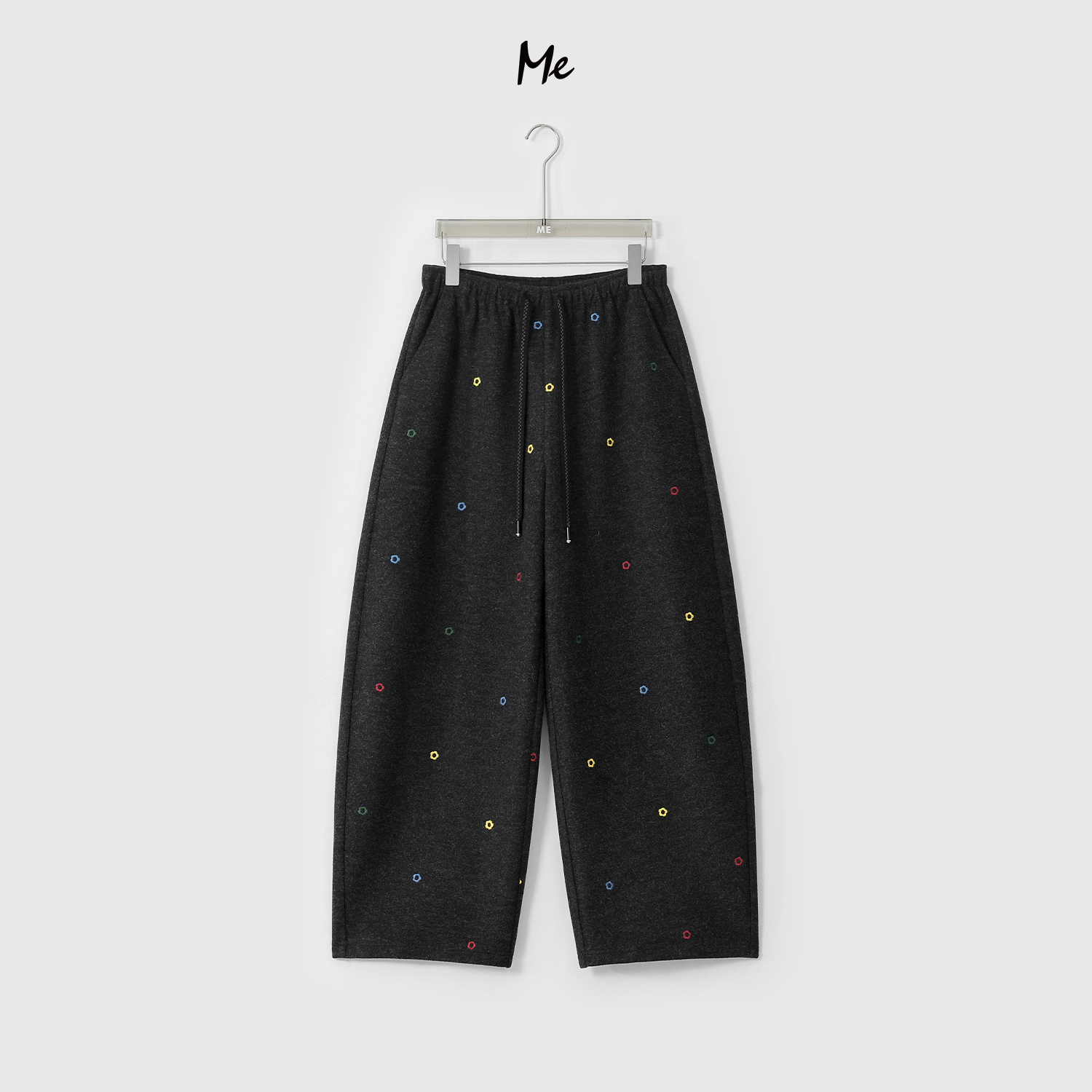 ME【小花花船裤（加绒）】定位刺绣高腰显瘦百搭时尚保暖裤子MESA5558