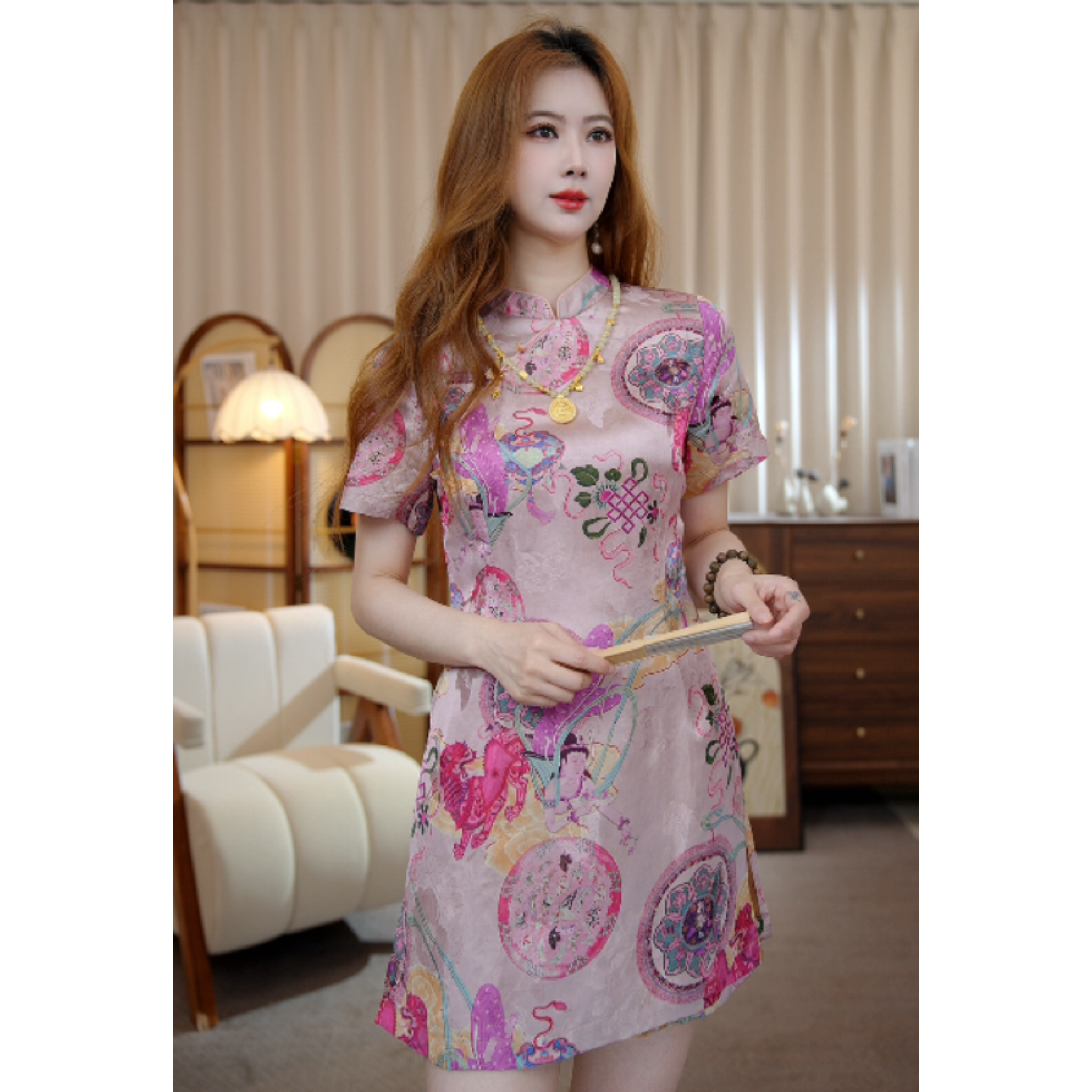 收腰版【敦煌壁画】新中式显瘦气质时尚夏季中国风套装