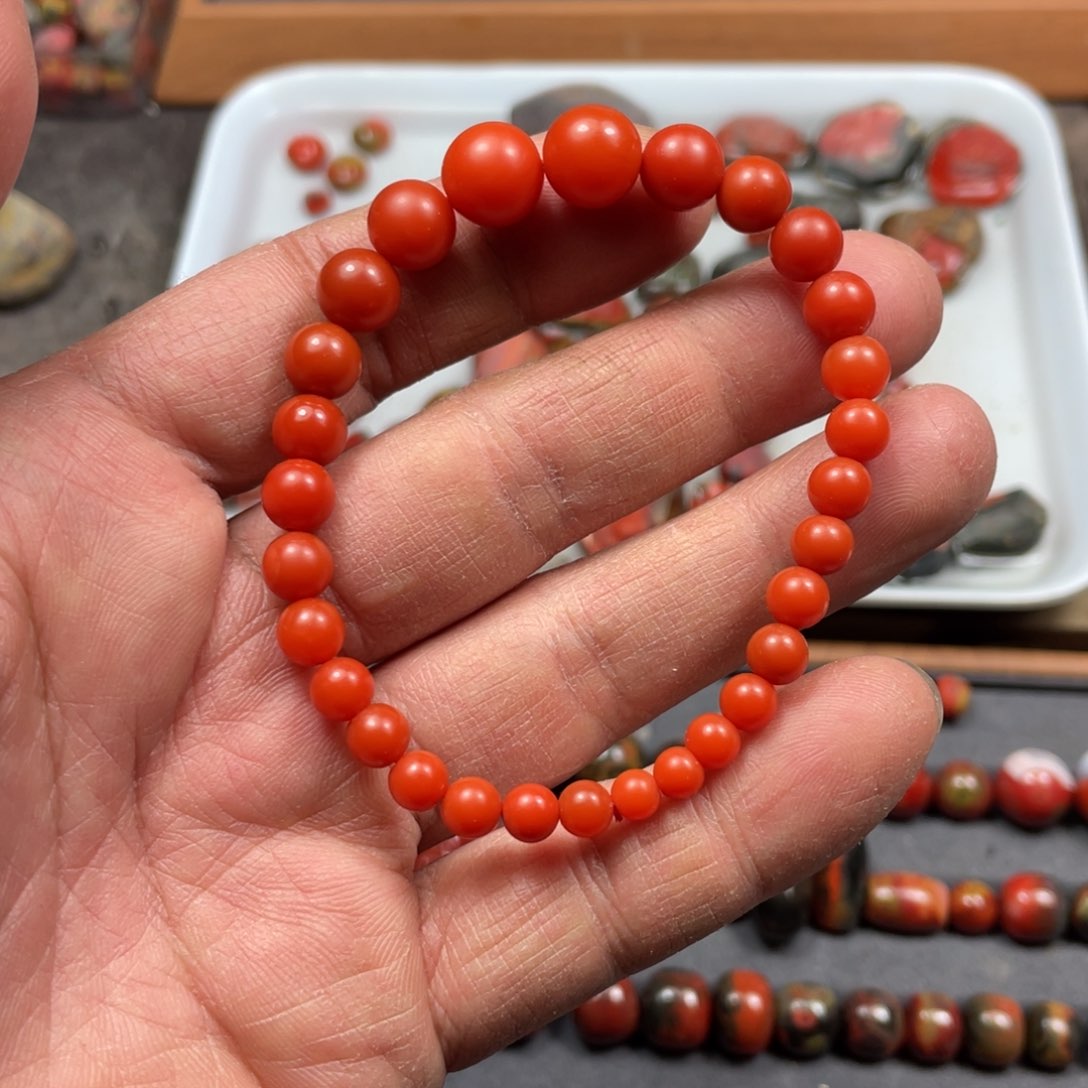 南红玛瑙手链合金