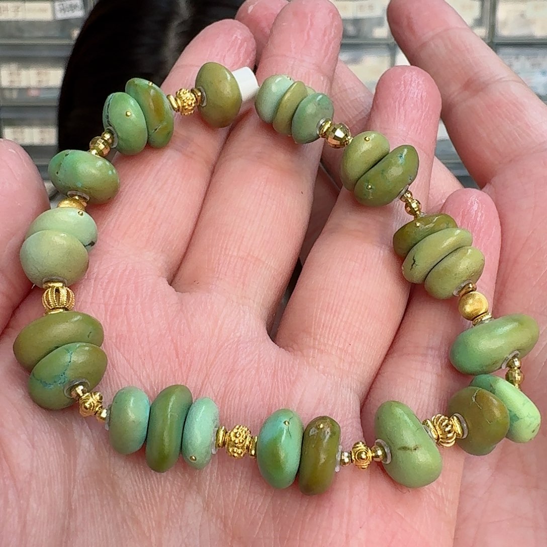 绿松石珠宝奇石18K金镶嵌