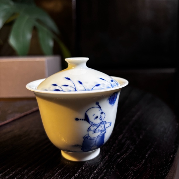 【南风】柴窑 景德镇纯手工童子岩茶盖碗 90cc