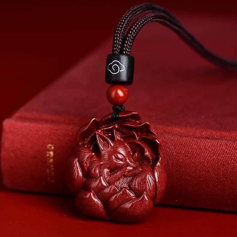 非金属仿水晶吊坠 九尾狐小狐狸挂件男女饰品紫金砂