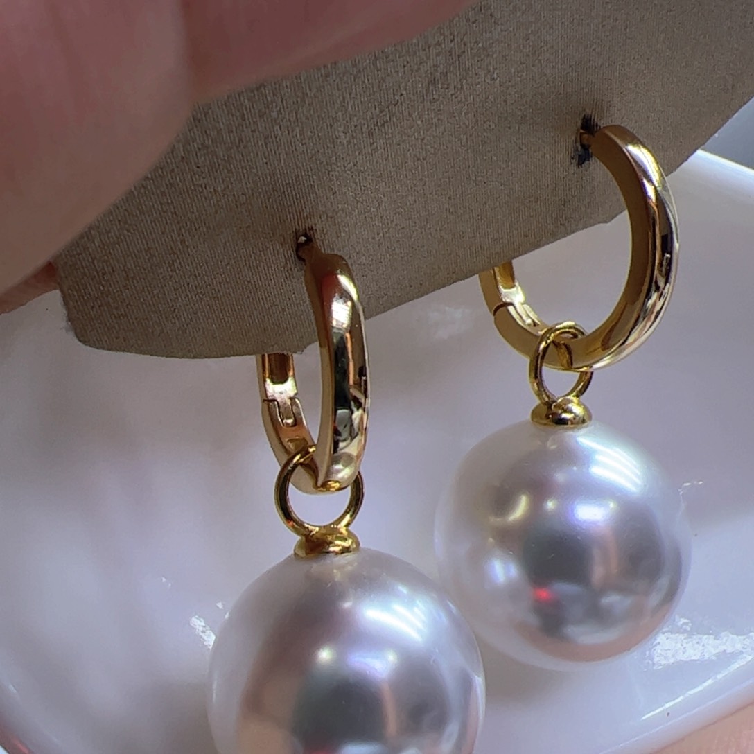 淡水珍珠耳饰银S925镶嵌