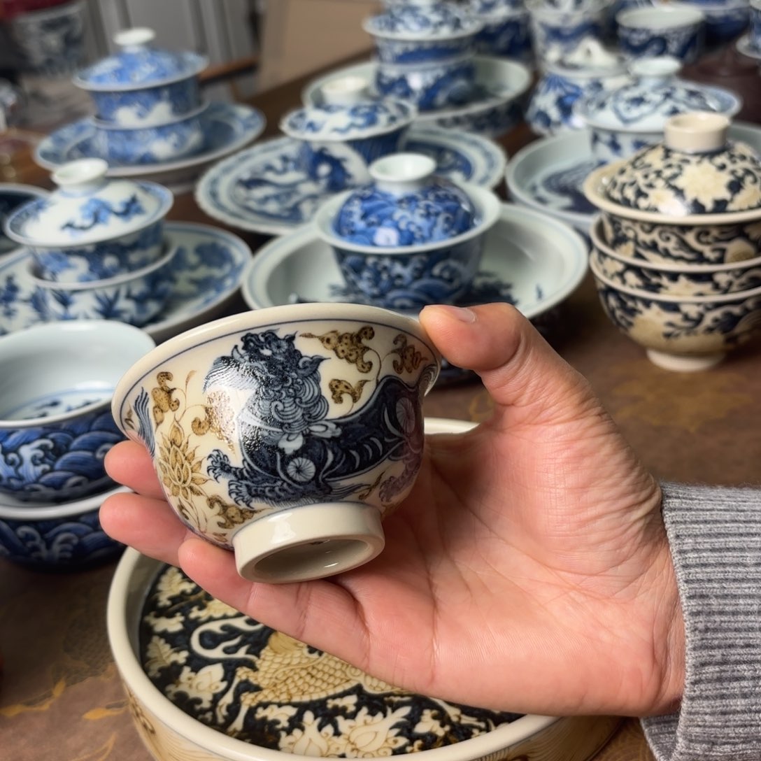 Y****陶摆件景德镇手绘茶器