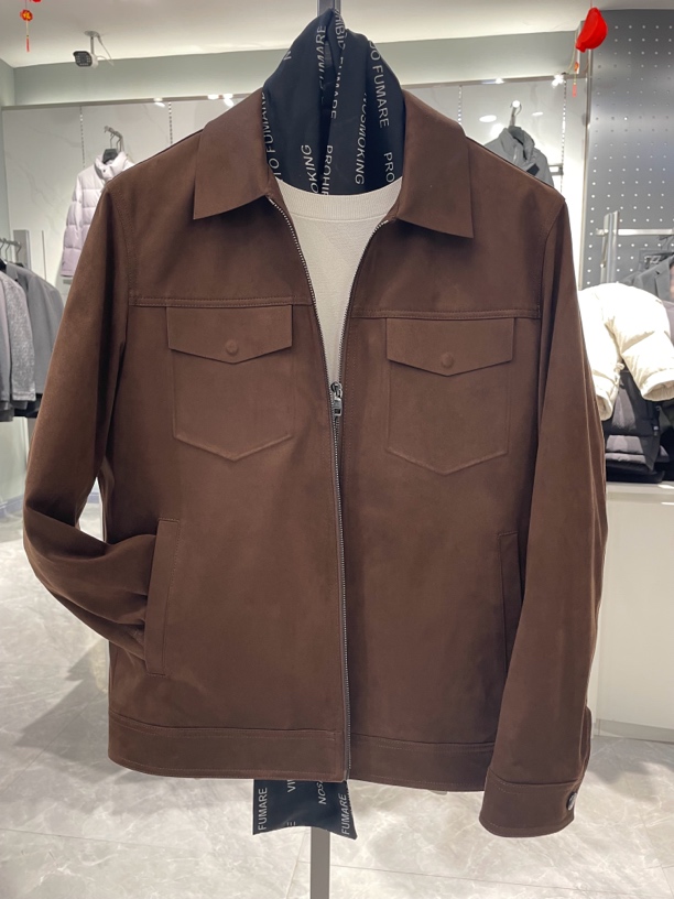 秋冬男士鹿皮绒90鸭皮衣夹克雅痞商务休闲外套62490