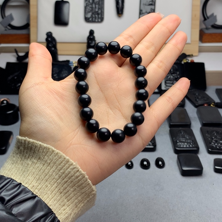 和田玉（墨玉）未镶嵌手串特价10mm