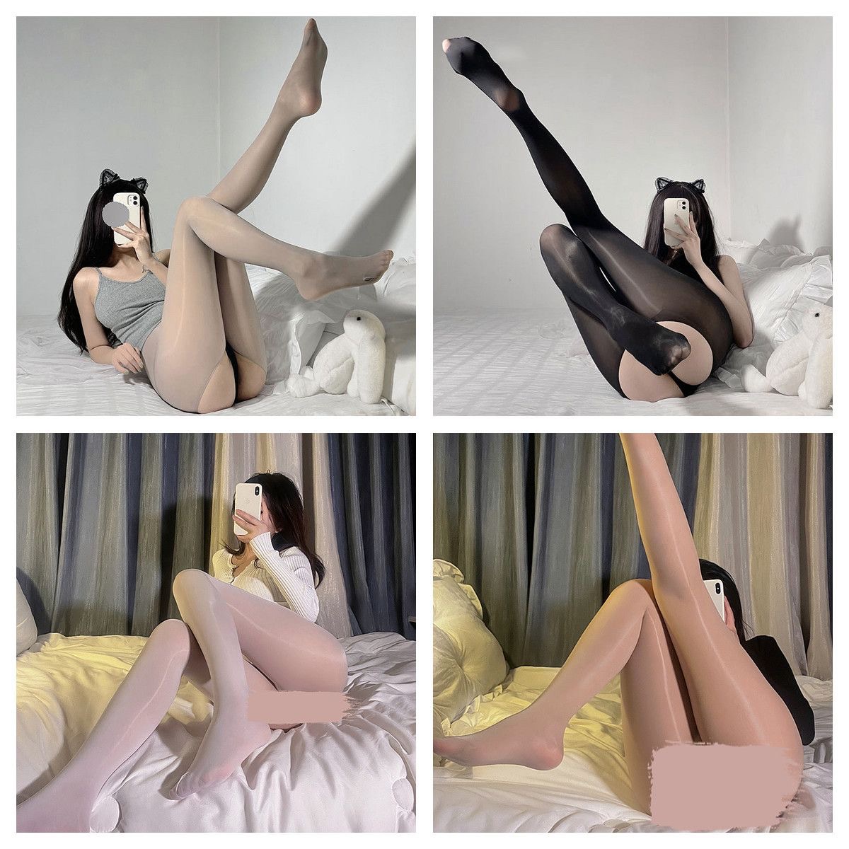 马油丝袜黑丝内衣性感透明油亮包芯丝连 袜连身袜油光袜