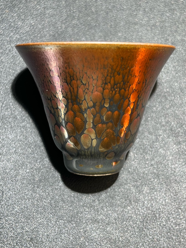 花蕾杯茶杯盏杯斗笠杯品茗杯茶具陶瓷紫金曜变薄胎锤纹主人杯