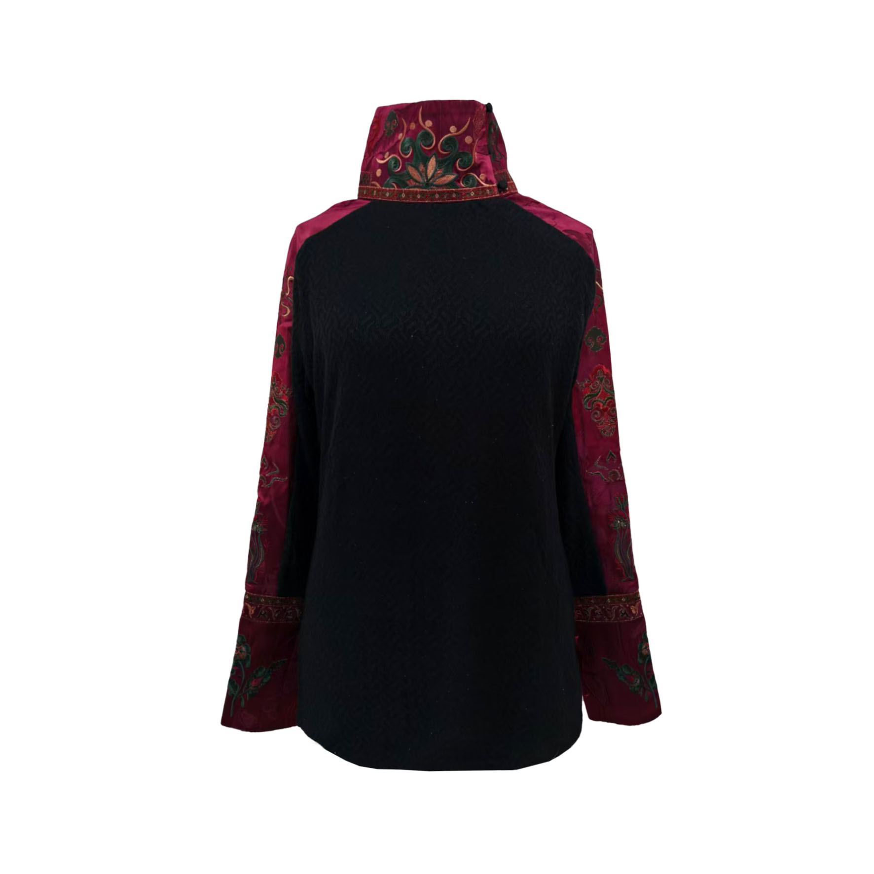 【九色鹿】彩金绣羊毛高领打底衫DB-S250221