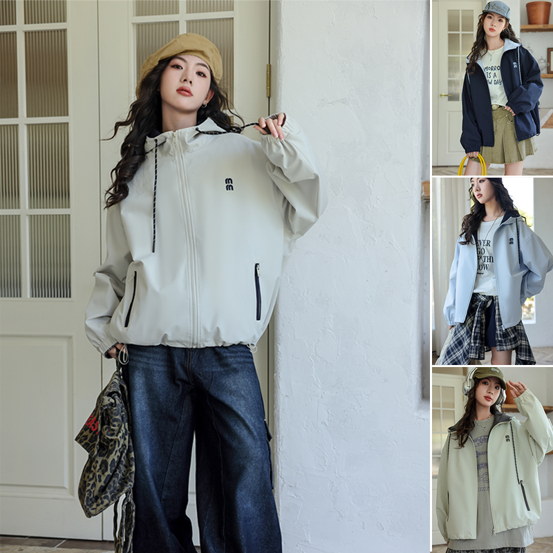 骄骄虎女童外套2025秋季新款女大童时尚青少年冲锋衣款外套7306