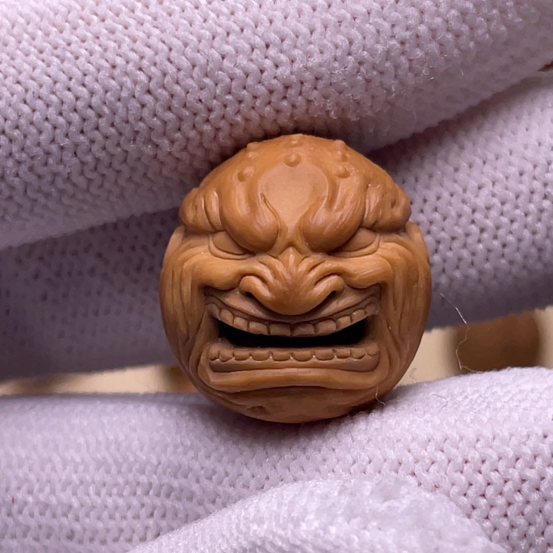 猴头核桃吊坠手修金牙素款17/18/19