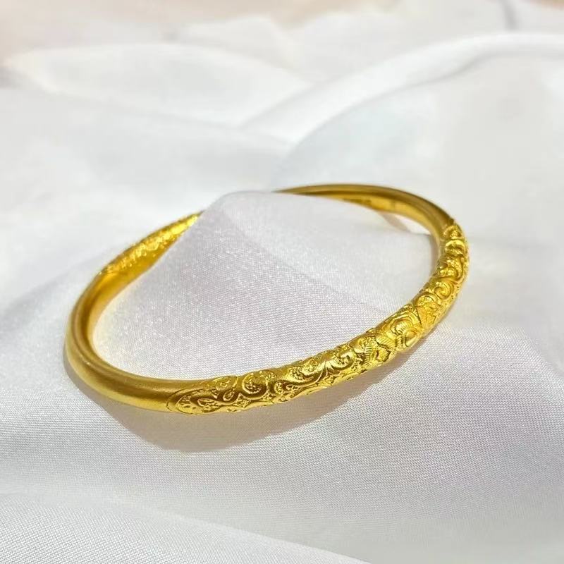 铜合金手镯 金箍棒金色手镯饰品圈口59-60mm女A59