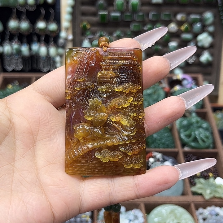 A***m未镶嵌蛇纹石玉颈饰