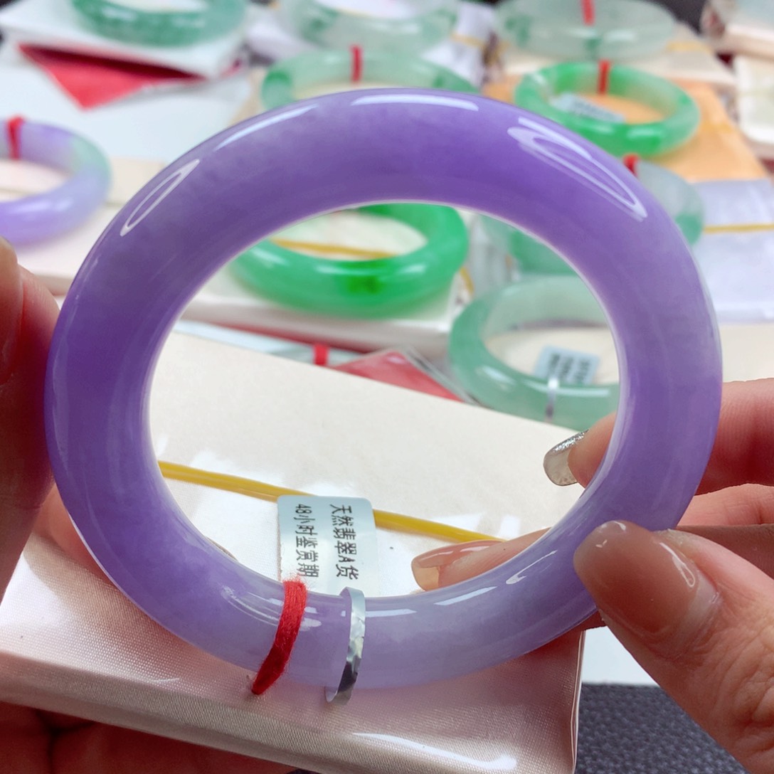 翡翠手镯（圆镯）未镶嵌用****5毕业妖紫