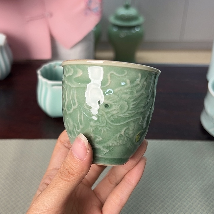 龙泉云间青瓷小米茶器