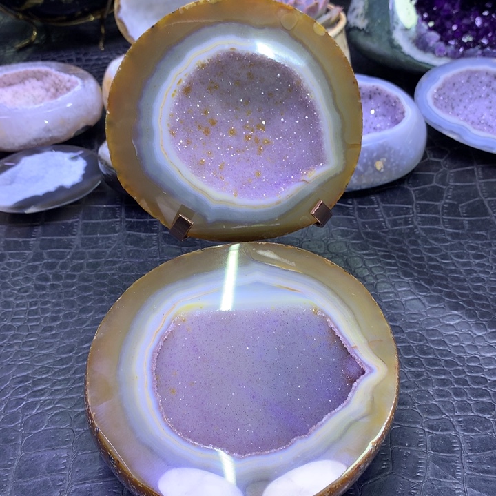 水晶福利紫彩盆未镶嵌