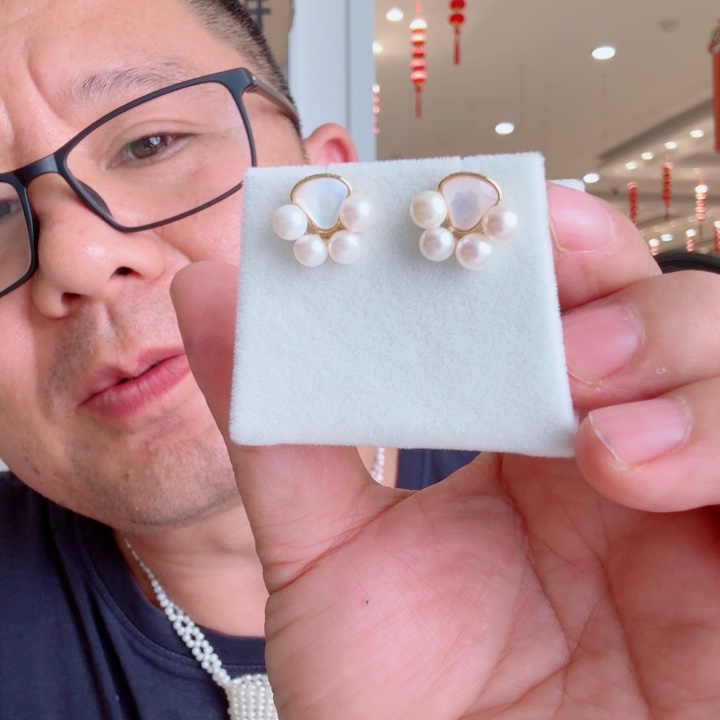 未镶嵌淡水珍珠珍珠耳钉，银行针精品