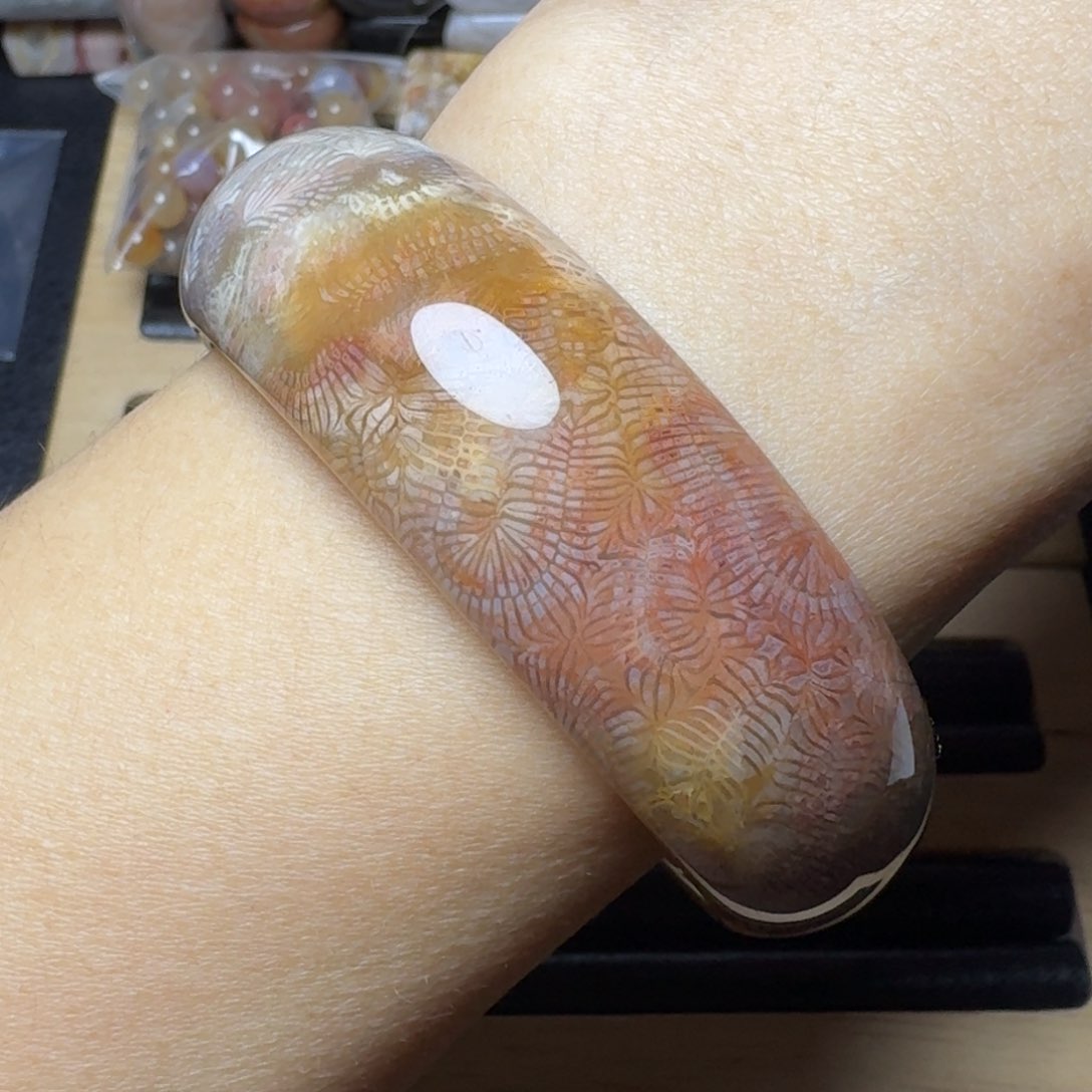 硅化玉54好美的凤尾 玉透，能盘未镶嵌