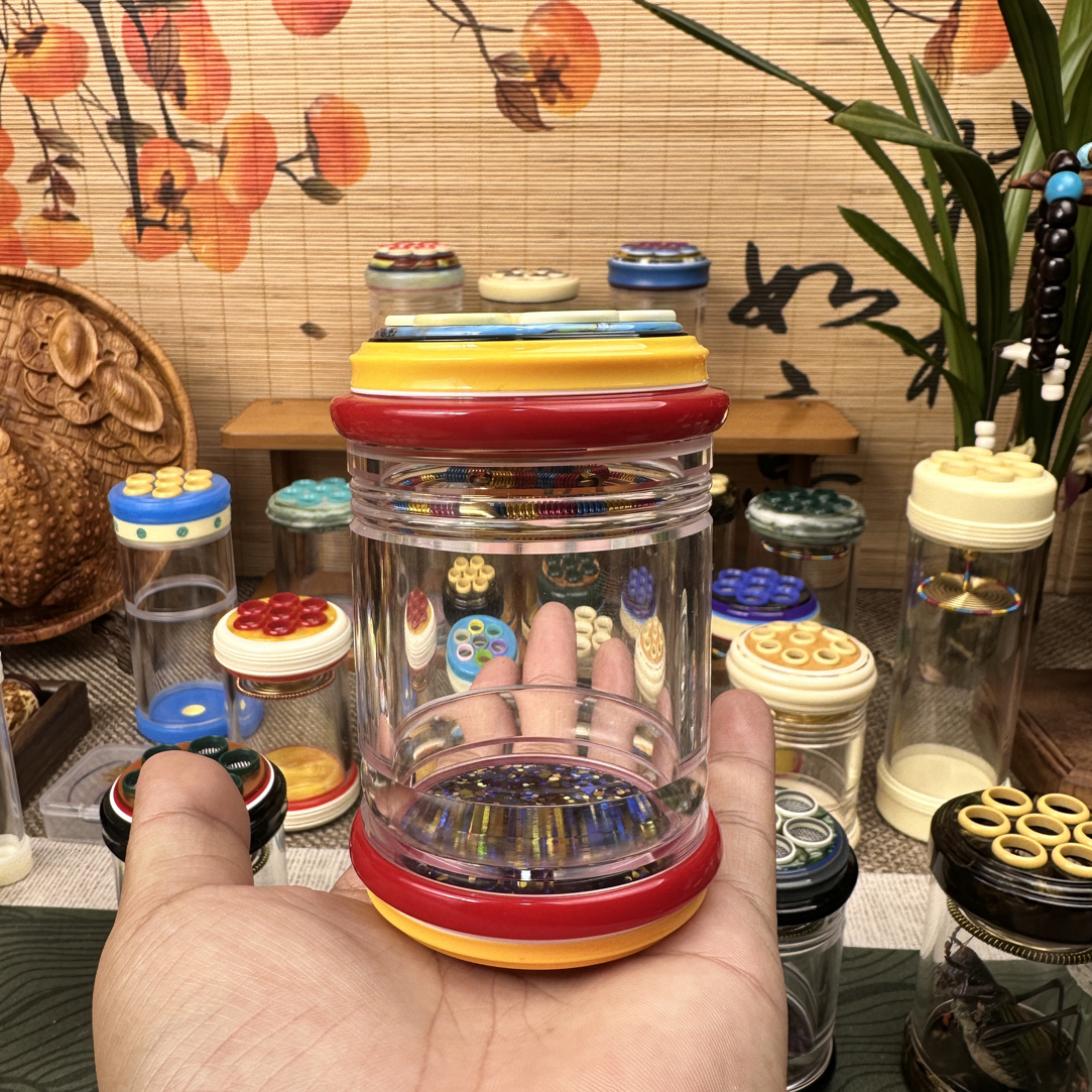 鸣韵若生60七孔蝈蝈罐+1.5等间距簧+手工布套