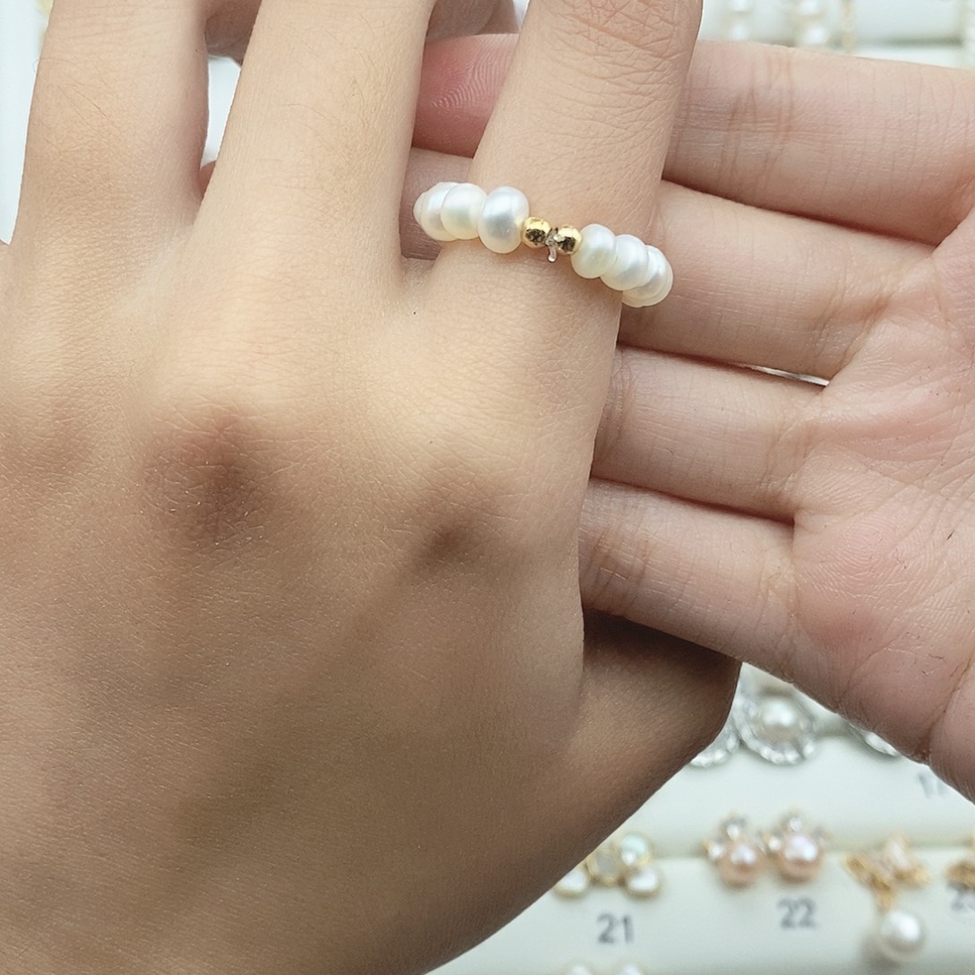 是***耶未镶嵌淡水珍珠戒指默认微瑕介意勿拍