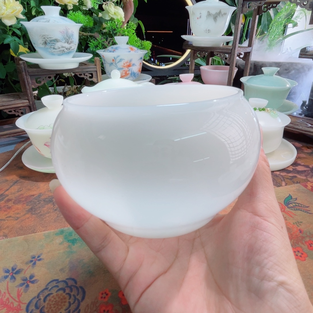 冰晶璞玉釉烧小茶洗