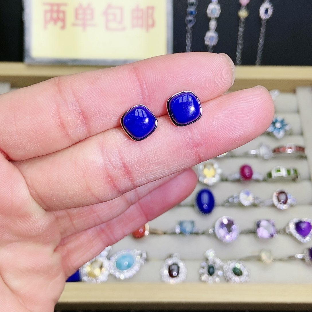 【闪购商品】未镶嵌青金石耳饰