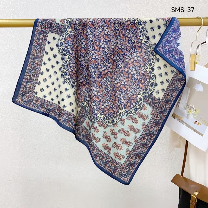 M70*70【发财树】小方巾四方丝巾女春秋夏季防晒搭配衬衫妈妈护颈围