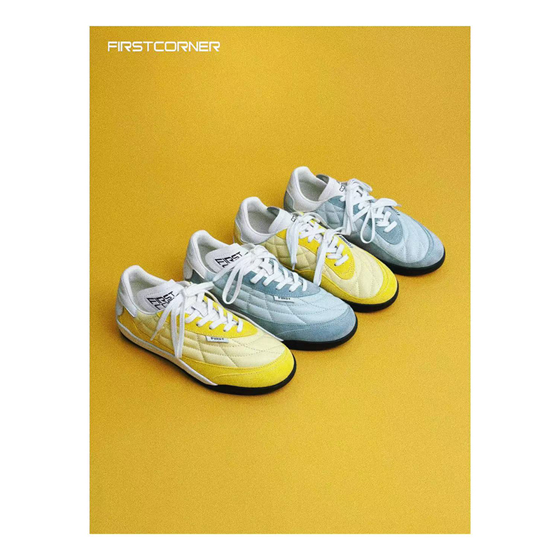 FIRSTCORNER扭曲系带复古全羊皮足球薄底休闲运动平底鞋男女新色