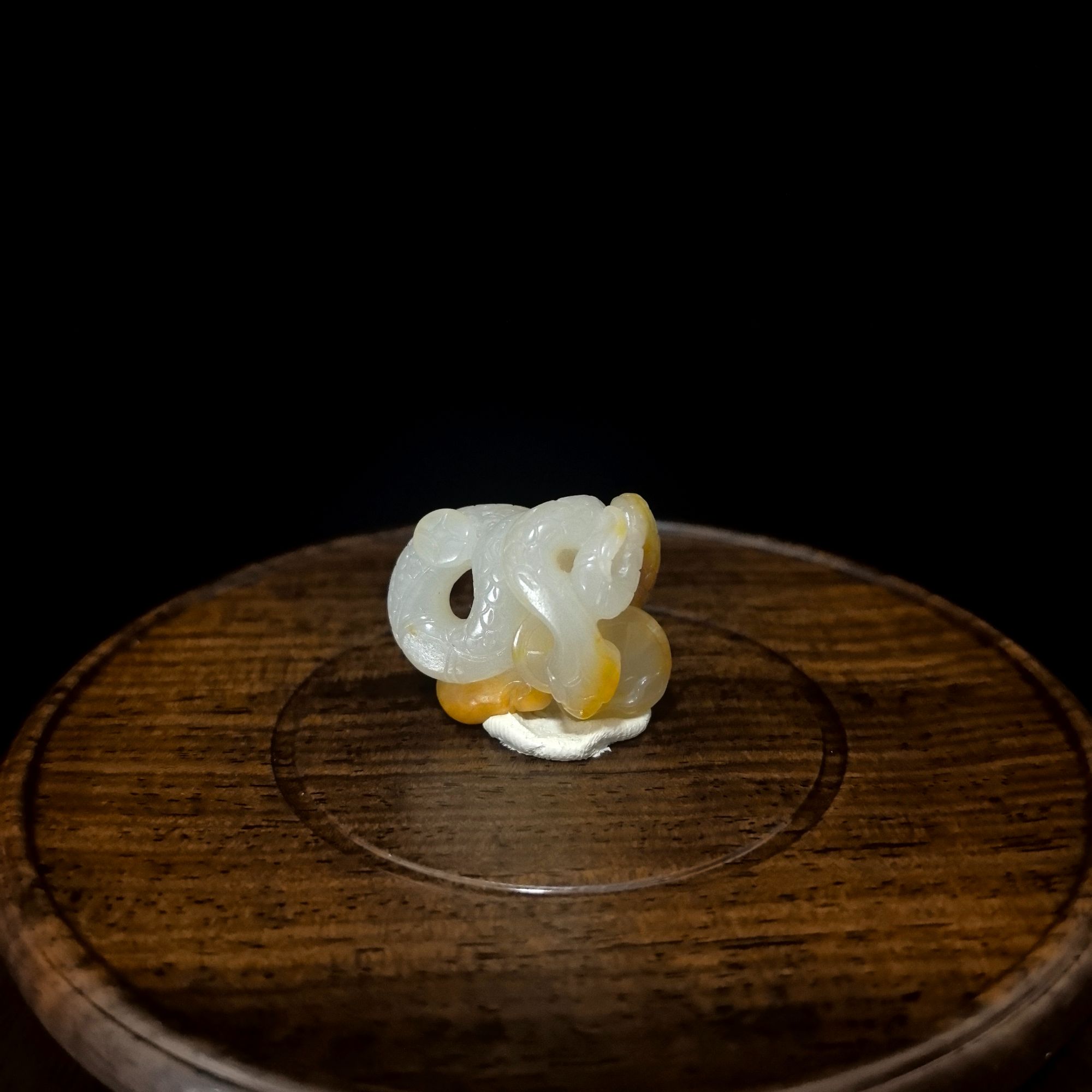 【玖客雅玉】新疆和田玉籽料独籽洒金皮白玉灵蛇挂件33*27*16mm/14g