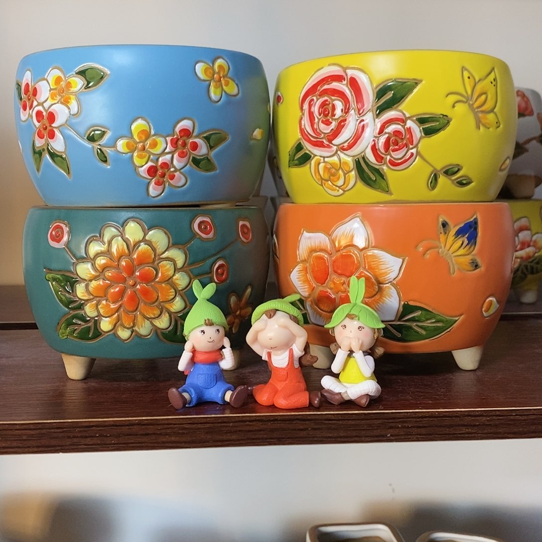 红陶韩式多肉植物花盆