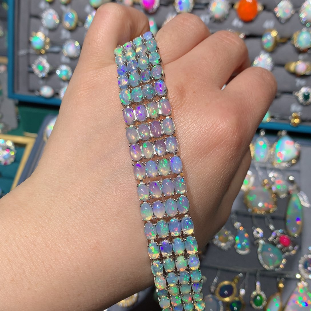 欧泊福利手链银S925镶嵌