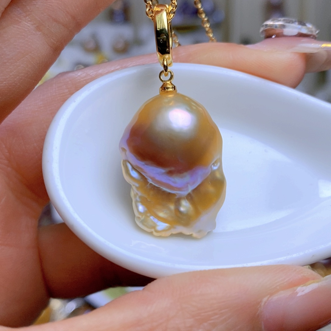淡水珍珠吊坠合金