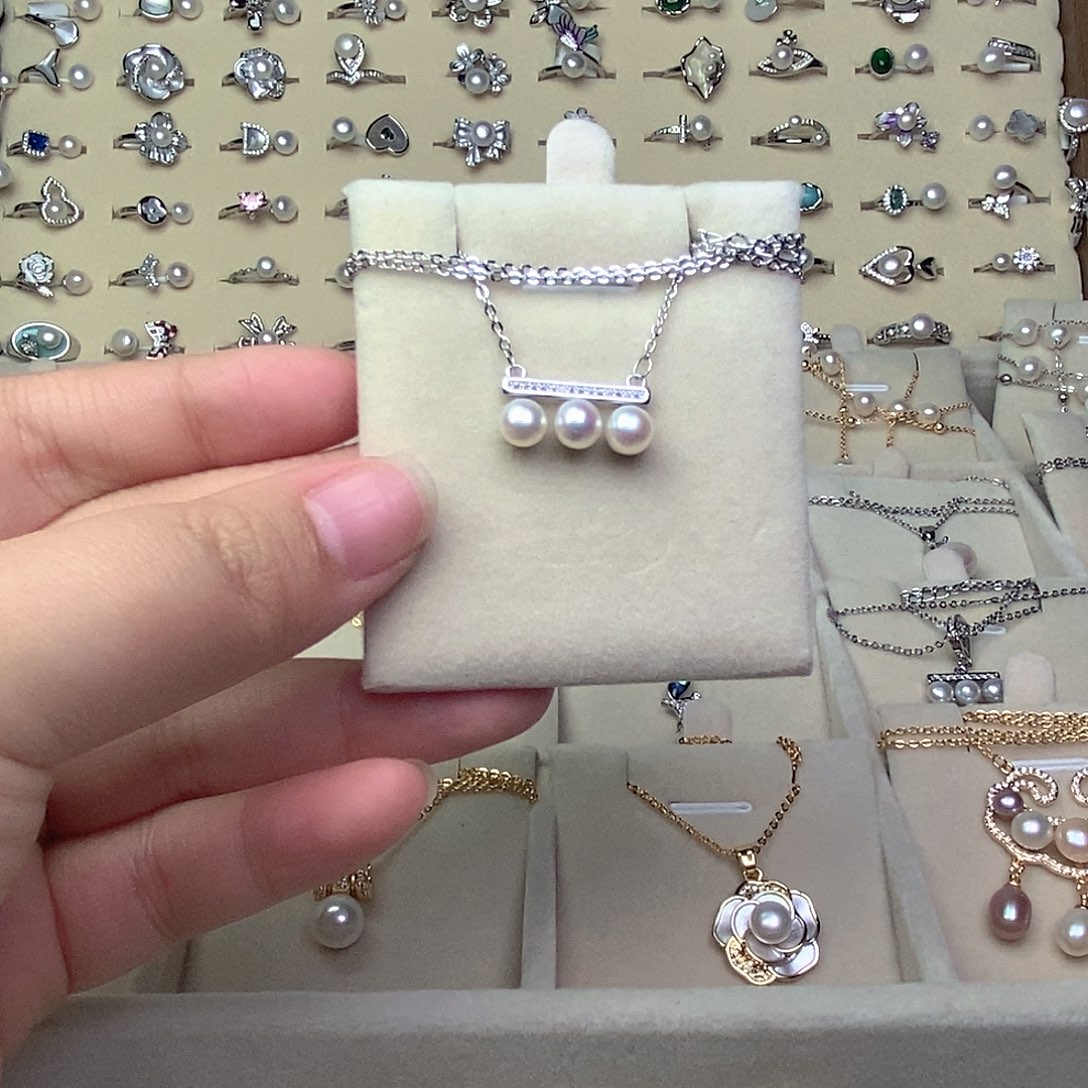 淡水珍珠耳饰银S925镶嵌