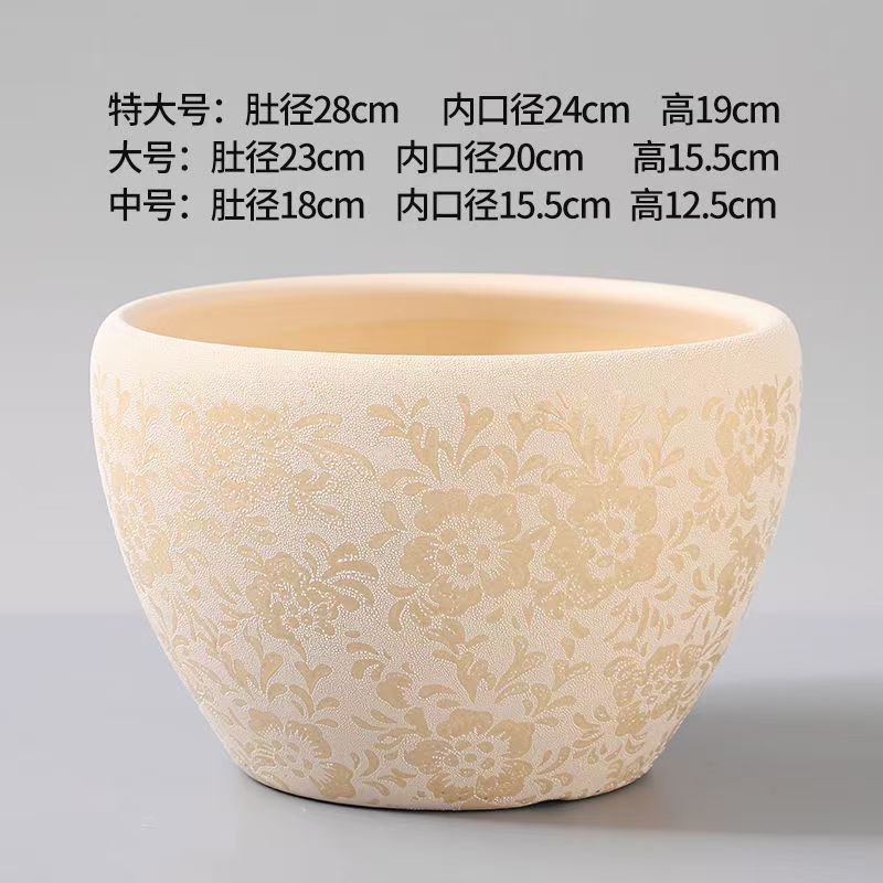 家用简约陶瓷花盆阳台客厅发财树君子兰绿萝多肉盆栽大口径促销