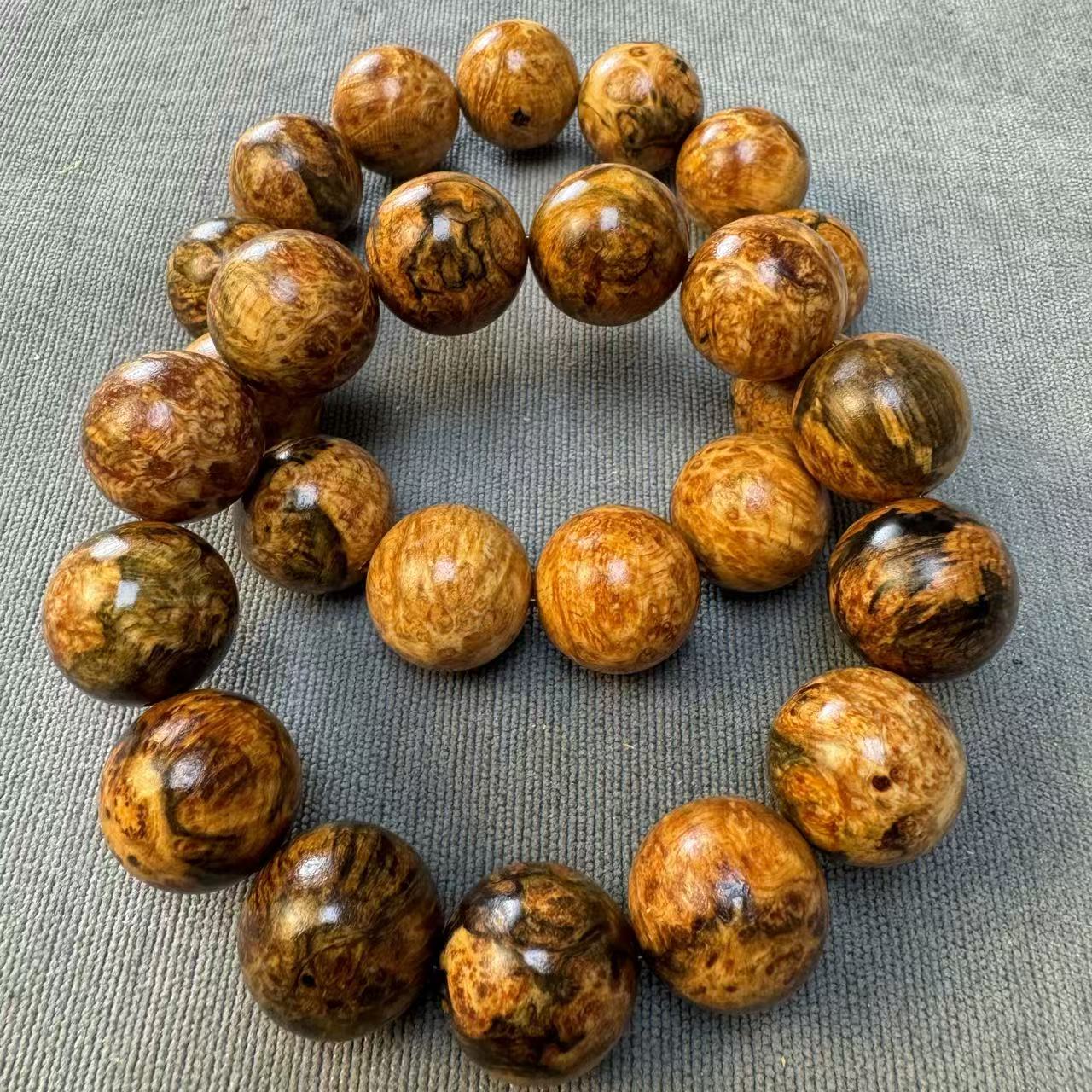 天然水墨丹青雷击木手串（.2.0）尺寸