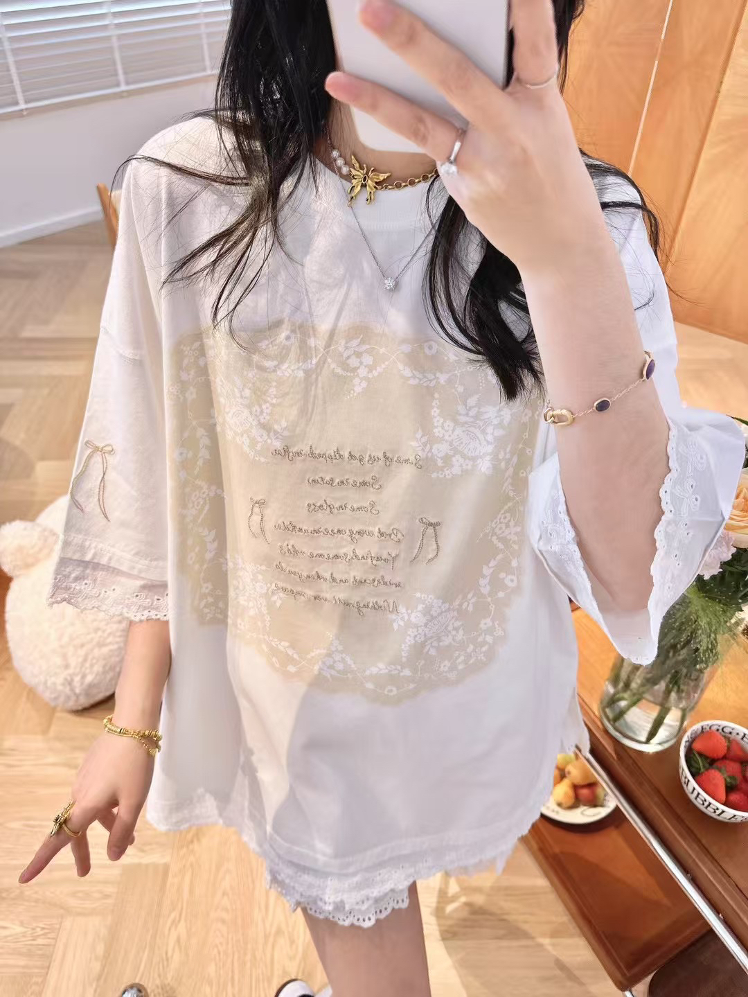 夏季pandawarks熊猫纸袋25223雷丝元素T恤限量版半袖女