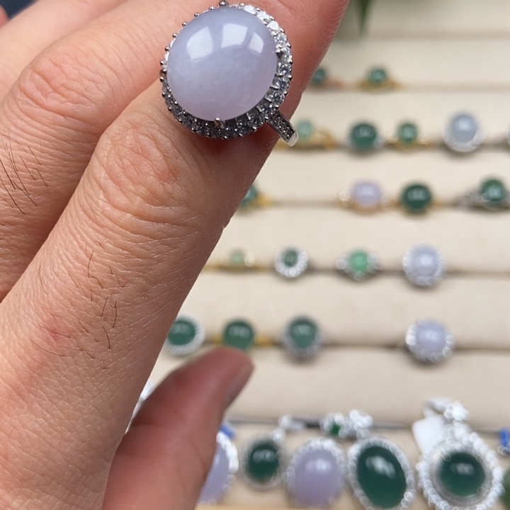 翡翠银S925镶嵌戒指