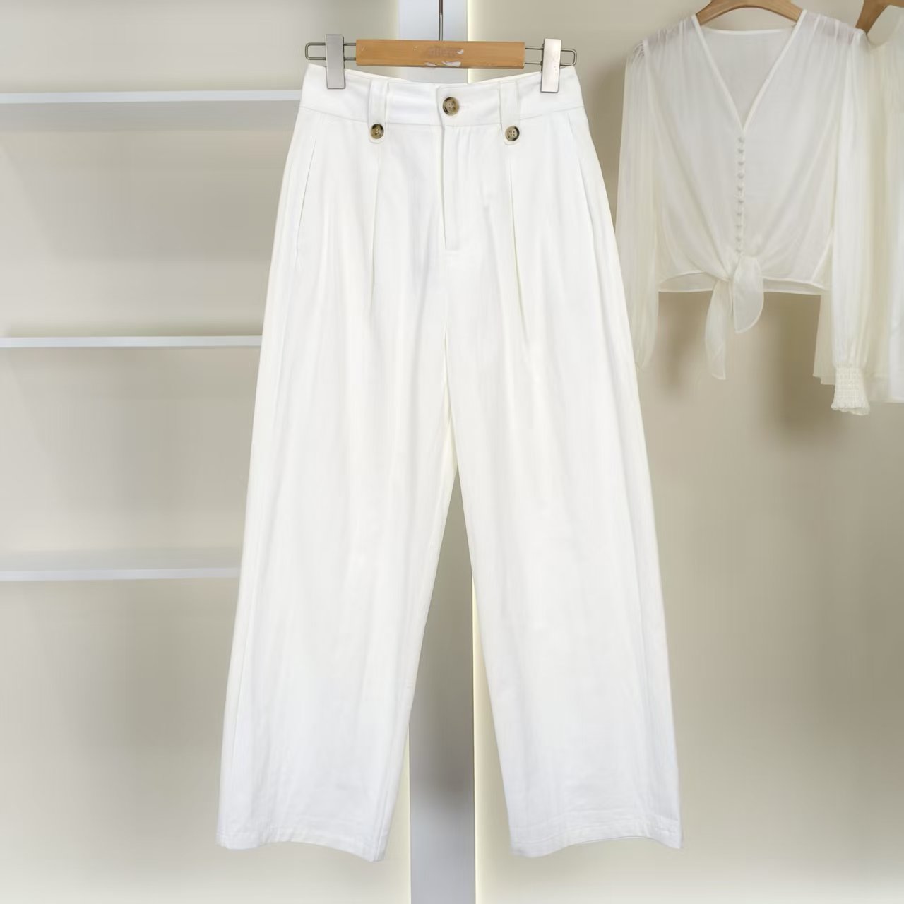 麦迪尚品【Miss-O】50522202 春夏简约休闲阔腿裤品牌撤柜